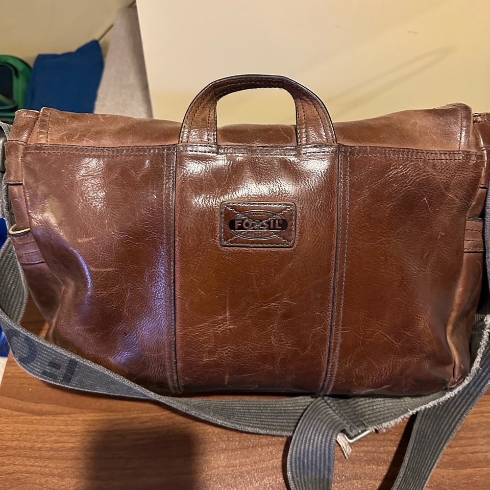 Fossil Brown Leather Men's Bag